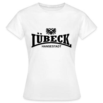 luebeck_hansestadt_adler_herz - Women's T-Shirt - white - Front - AI Model Female 172 dark (172cm)