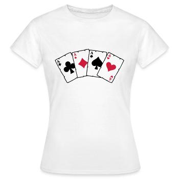 Poker Cards - Poker Cards - Women's T-Shirt - white - Front - AI Model Female 172 dark (172cm)