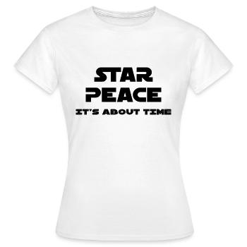 STAR PEACE - It's about time (Parody) - Frauen T-Shirt - Weiß - Vorne - AI Model Female 172 dark (172cm)