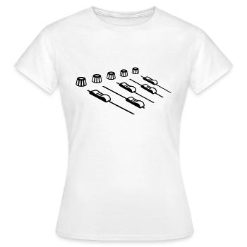 Tonregler Disco Mischpult - Frauen T-Shirt - Weiß - Vorne - AI Model Female 172 dark (172cm)