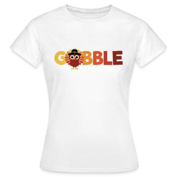 Gobble Truthahn Kinder Erntedankfest Thanksgiving - Frauen T-Shirt - Weiß - Vorne - AI Model Female 172 dark (172cm)