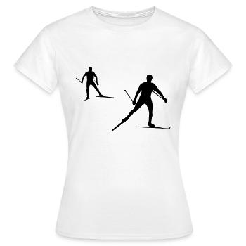 Ski de fond, ski de fond, ski de fond - T-shirt Femme - blanc - Devant - AI Model Female 172 dark (172cm)