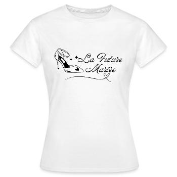 La future mariée - T-shirt Femme - blanc - Devant - AI Model Female 172 dark (172cm)