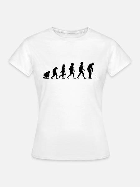 Evolution Golf Golfer Golfspieler Golfplatz - Frauen T-Shirt - Weiß