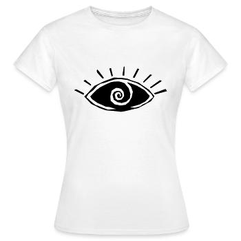 Eye, vision, all seeing eye, spiral, god, third - Women's T-Shirt - white - Front - AI Model Female 172 dark (172cm)