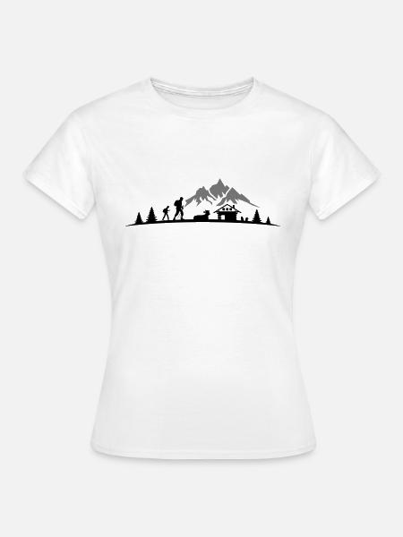 Reise - Berge Wanderer - Frauen T-Shirt - Weiß
