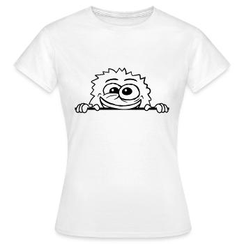 Wahnsinniges Monster hinter Mauer - Frauen T-Shirt - Weiß - Vorne - AI Model Female 172 dark (172cm)