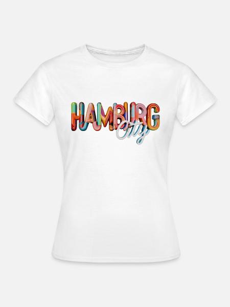 Hamburg City Bunt - Frauen T-Shirt - Weiß