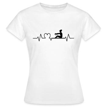 Ruderin Herzschlag Rudern - Frauen T-Shirt - Weiß - Vorne - AI Model Female 172 dark (172cm)