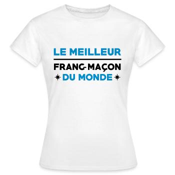 Franc-Maçonnerie / Franc Maçonnerie / Franc Maçon - T-shirt Femme - blanc - Devant - AI Model Female 172 dark (172cm)
