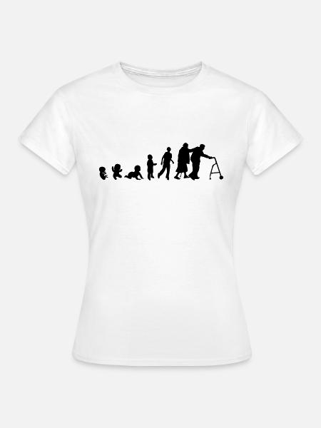 Evolution Mensch Mensch Alter - Frauen T-Shirt - Weiß