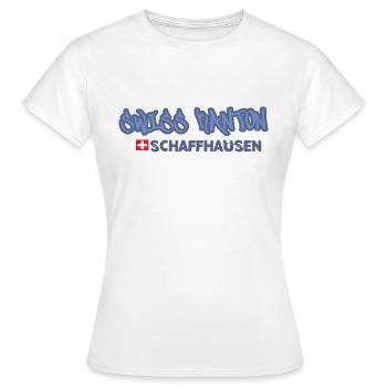 Cantons T-shirt Schaffhausen - T-shirt Femme - blanc - Devant - AI Model Female 172 dark (172cm)