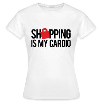 SHOPPING EST MON CARDIO - T-shirt Femme - blanc - Devant - AI Model Female 172 dark (172cm)