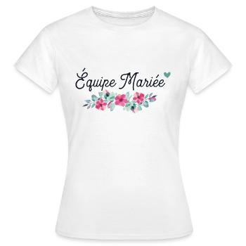 équipe mariée team mariée idée cadeau evjf - T-shirt Femme - blanc - Devant - AI Model Female 172 dark (172cm)