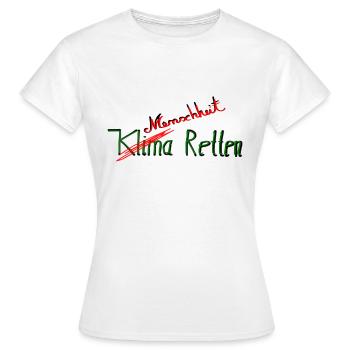 Klima Retten - Frauen T-Shirt - Weiß - Vorne - AI Model Female 172 dark (172cm)