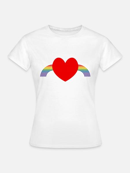 Regenbogen pride herz - Frauen T-Shirt - Weiß