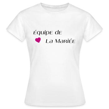 Équipe de la mariée - T-shirt Femme - blanc - Devant - AI Model Female 172 dark (172cm)