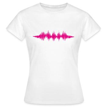 Onde audio musicale / onde sonore / fréquence audio - T-shirt Femme - blanc - Devant - AI Model Female 172 dark (172cm)