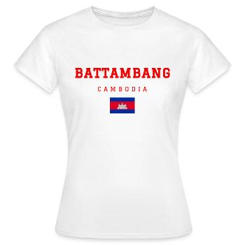 Battambang, Cambodge - T-shirt Femme - blanc - Devant - AI Model Female 172 dark (172cm)