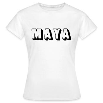 Name - Maya - Frauen T-Shirt - Weiß - Vorne - AI Model Female 172 dark (172cm)