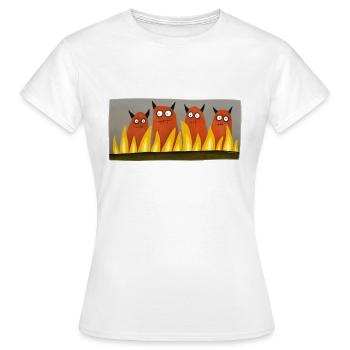 Quatre diables - T-shirt Femme - blanc - Devant - AI Model Female 172 dark (172cm)