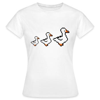 pixel enten - Frauen T-Shirt - Weiß - Vorne - AI Model Female 172 dark (172cm)