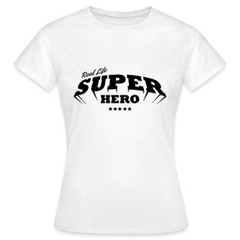 real life superhero - Frauen T-Shirt - Weiß - Vorne - AI Model Female 172 dark (172cm)