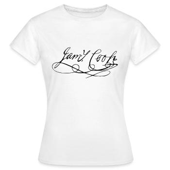 autographes James Cook - T-shirt Femme - blanc - Devant - AI Model Female 172 dark (172cm)