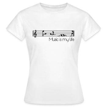 Musik ist mein Leben - Frauen T-Shirt - Weiß - Vorne - AI Model Female 172 dark (172cm)