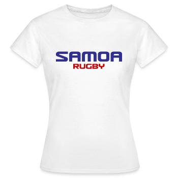 Samoa - Rugby - Mers du Sud - Polynésie - Sports - Apia - T-shirt Femme - blanc - Devant - AI Model Female 172 dark (172cm)