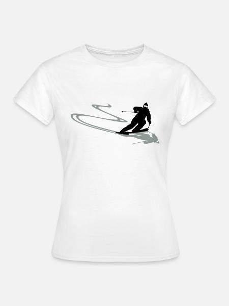 Skifahrer Spur - Frauen T-Shirt - Weiß
