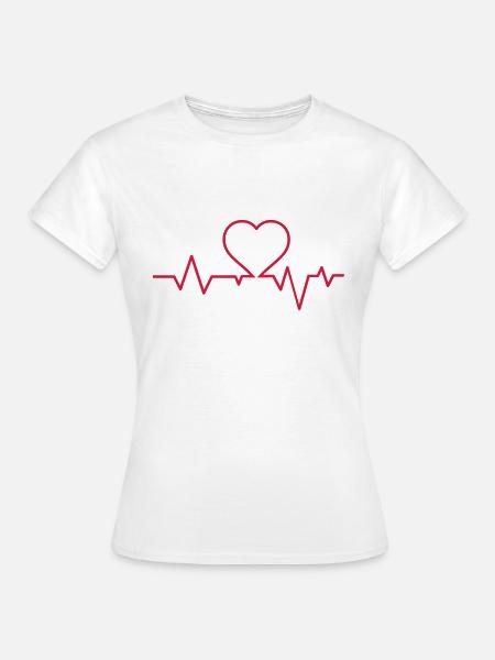 heartbeat - Frauen T-Shirt - Weiß