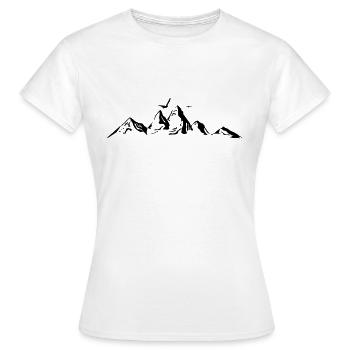 MONTAGNES Paysage Silhouette Panorama - T-shirt Femme - blanc - Devant - AI Model Female 172 dark (172cm)