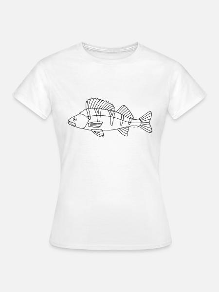 Barsch Strichzeichnung - Frauen T-Shirt - Weiß