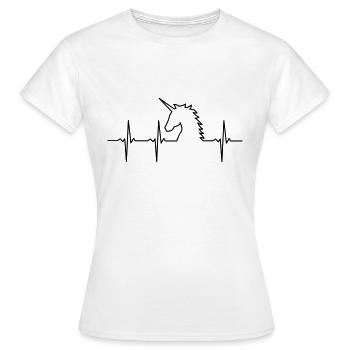 Electrocardiogramme licorne - T-shirt Femme - blanc - Devant - AI Model Female 172 dark (172cm)