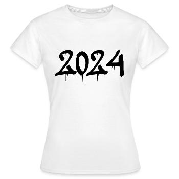 2024 - Women's T-Shirt - white - Front - AI Model Female 172 dark (172cm)