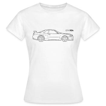 Skyline GT-R R34 - Women's T-Shirt - white - Front - AI Model Female 172 dark (172cm)