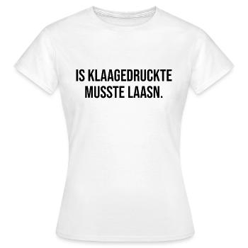 Erzgebirge Kleingedruckt Mundart - Frauen T-Shirt - Weiß - Vorne - AI Model Female 172 dark (172cm)
