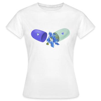 Pilule de fleurs - T-shirt Femme - blanc - Devant - AI Model Female 172 dark (172cm)