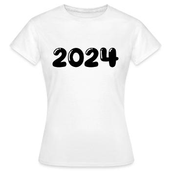 2024 - Women's T-Shirt - white - Front - AI Model Female 172 dark (172cm)