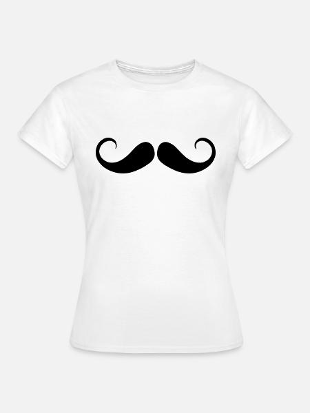 Schnurrbart - Frauen T-Shirt - Weiß
