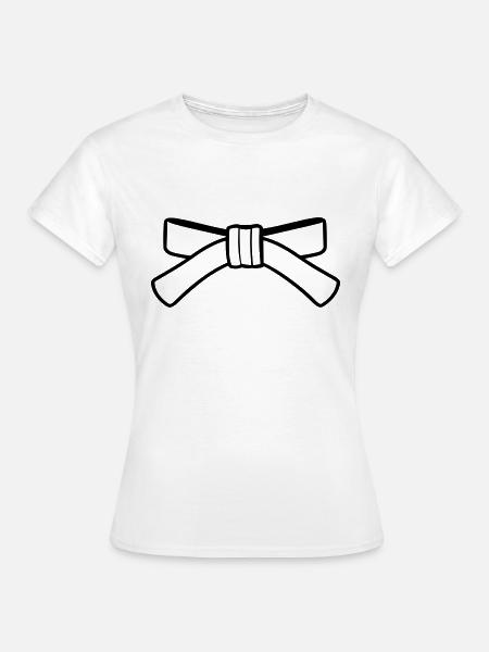Gürtel - Frauen T-Shirt - Weiß