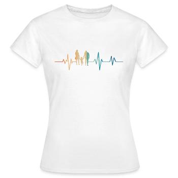 Retro Family Heartbeat - Frauen T-Shirt - Weiß - Vorne - AI Model Female 172 dark (172cm)