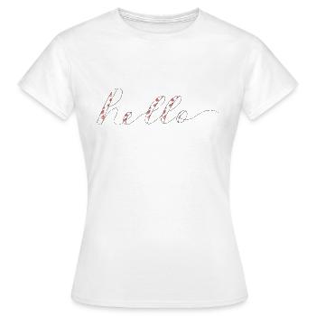 hello - T-shirt Femme - blanc - Devant - AI Model Female 172 dark (172cm)