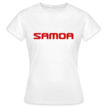 Samoa - Rugby - Mers du Sud - Polynésie - T-shirt Femme - blanc - Devant - AI Model Female 172 dark (172cm)