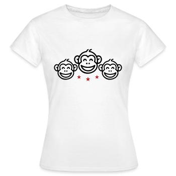 Groupe de singes - T-shirt Femme - blanc - Devant - AI Model Female 172 dark (172cm)
