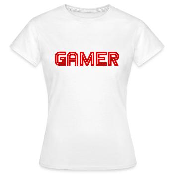 Gamer - Games - PC - Computer Games - Women's T-Shirt - white - Front - AI Model Female 172 dark (172cm)