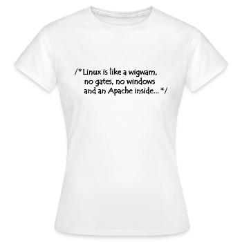 Linux est comme un tipi - T-shirt Femme - blanc - Devant - AI Model Female 172 dark (172cm)