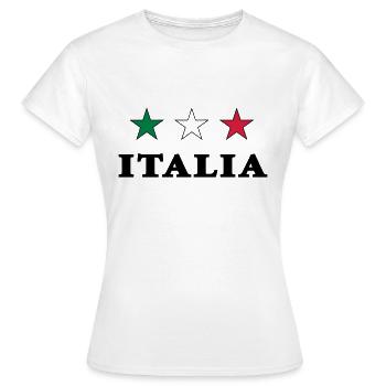 Italia - Italien mit 3 Sternen Gruen Weiss Rot - Frauen T-Shirt - Weiß - Vorne - AI Model Female 172 dark (172cm)