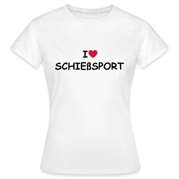 I love/heart Schiesssport - Frauen T-Shirt - Weiß - Vorne - AI Model Female 172 dark (172cm)